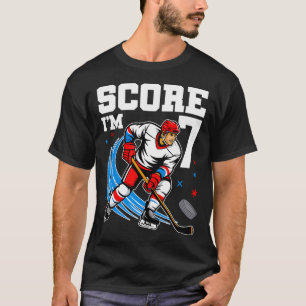 7. Geburtstag Eishockey Junge Sieben Jahre Alter E T-Shirt