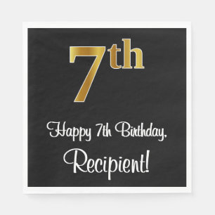 7. Geburtstag ~ Elegante Luxuriöse Imitate Gold Lo Serviette
