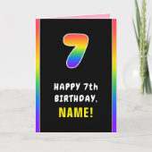 7. Geburtstag: Farbiger Regenbogen # 7, Individuel Karte (Vorderseite)