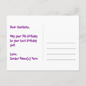 7. Geburtstag - Fun Fireworks Pattern + Regenbogen Postkarte (Rückseite)