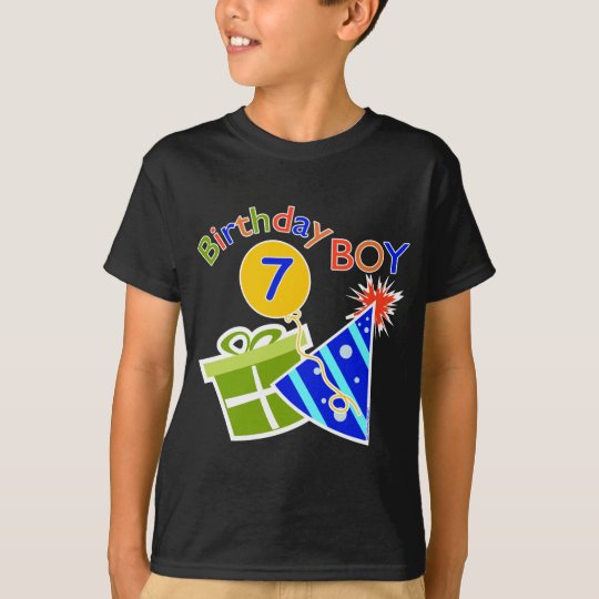 7. Geburtstag - Geburtstags-Junge T-Shirt  Zazzle.de