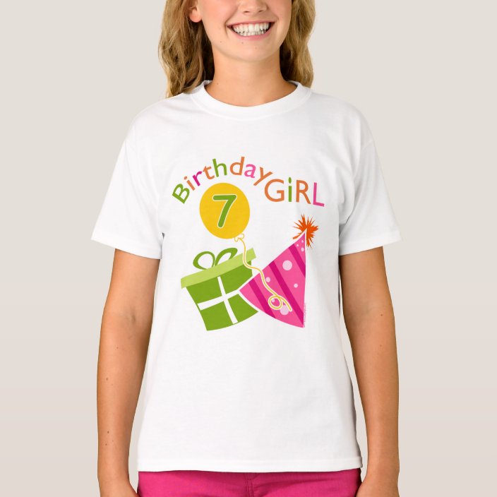 7. Geburtstag - Geburtstags-Mädchen T-Shirt  Zazzle.de