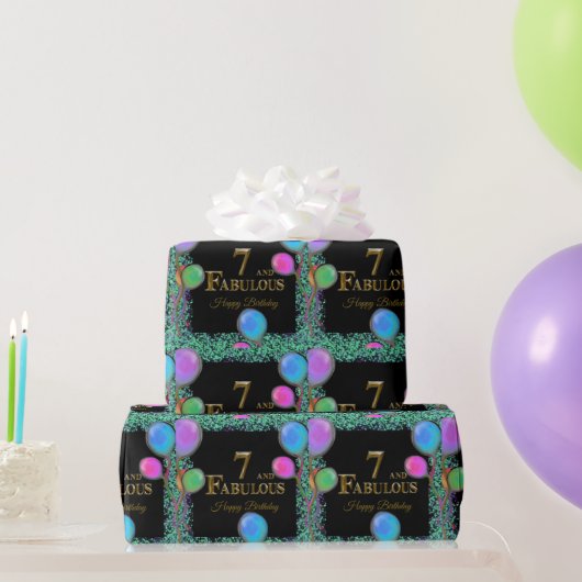 7. Geburtstag Geschenkpapier (Partygeschenke)