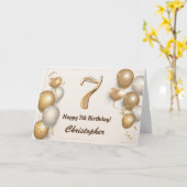 7. Geburtstag Gold Balloons und Confetti Geburtsta Karte (Gelbe Blume)