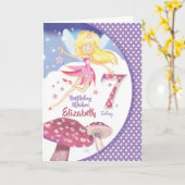 7. Geburtstag, Hübsche Pilzmühle Karte (Gelbe Blume)