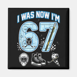 7. Geburtstag Ich war 6 Ich bin 7 Sechs Sieben 67  Magnet