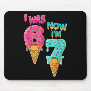 7. Geburtstag Ich war 6 jetzt bin ich 7 67 Lustig Mousepad