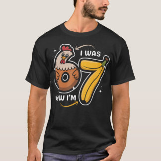 7. Geburtstag Ich war 6, jetzt bin ich 7 Huhn T-Shirt