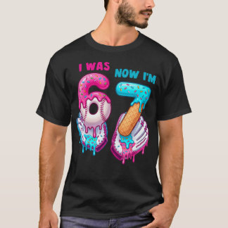 7. Geburtstag Ich war 6 jetzt bin ich 7 Jahre alt  T-Shirt