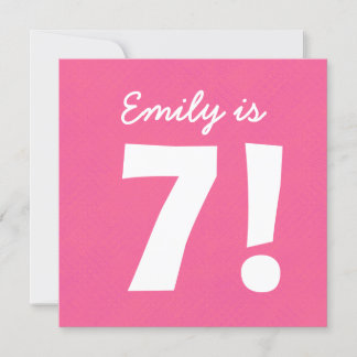 7. Geburtstag Individuelle Name Rosa Punkte für GI Einladung