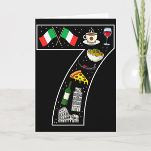 7. Geburtstag Italienische Kultur 7 Jahre alte Ita Karte