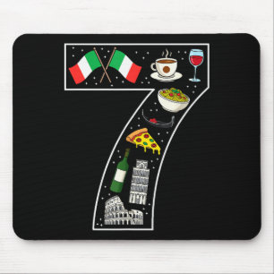 7. Geburtstag italienische Kultur 7 Jahre alte Ita Mousepad