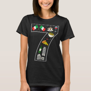 7. Geburtstag italienische Kultur 7 Jahre alte ita T-Shirt