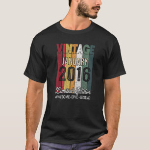 7. Geburtstag Januar 2016 7 Jahre alt T-Shirt