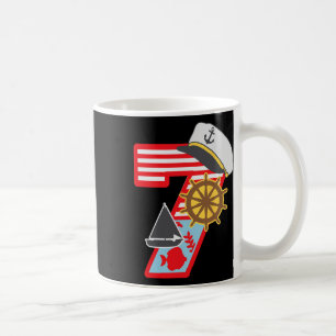 7. Geburtstag Junge 7 Jahre alt kleines Segelboot Kaffeetasse