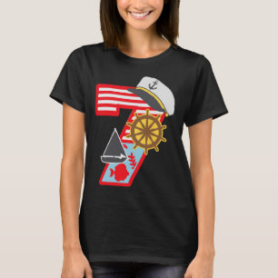 7. Geburtstag Junge 7 Jahre Alt Kleines Segelboot  T-Shirt