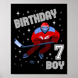 7. Geburtstag Junge Eishockey 7 Jahre alter Spaß B Poster