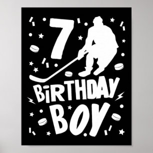 7. Geburtstag Junge Eishockey Kinder 7 Jahre altes Poster