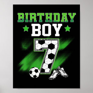 7. Geburtstag Junge Fußball 7 Jahre alter Sport 7 Poster