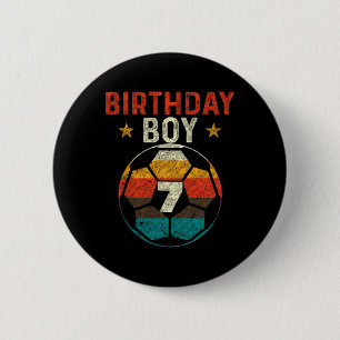 7. Geburtstag Junge Fußballfan 7 Jahre Alt Geburts Button