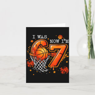 7. Geburtstag Junge Kinder Basketball ich bin jetz Karte