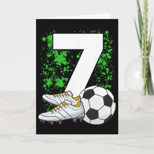 7. Geburtstag Jungen 7 Jahre Fußball Fußll Spieler Karte