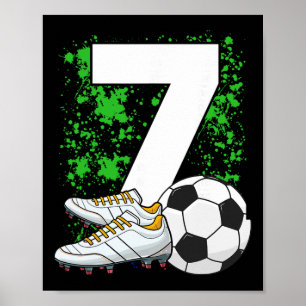 7. Geburtstag Jungen 7 Jahre Fußball Fußll Spieler Poster