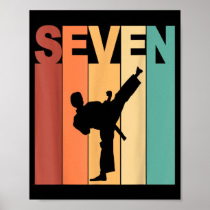 7. Geburtstag Karate Taekwondo Thema 7 Jahre alt Poster