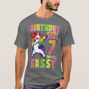 7. Geburtstag Mädchen Dabbing Einhorn 7 Jahre alt  T-Shirt
