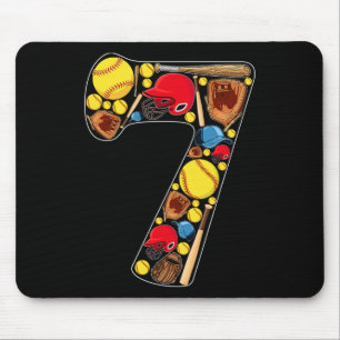 7. Geburtstag Mädchen Softll Thema 7 Jahre alte Ge Mousepad
