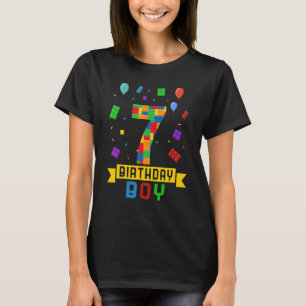 7. Geburtstag Master Builder Block Gebäude 7 Jahre T-Shirt