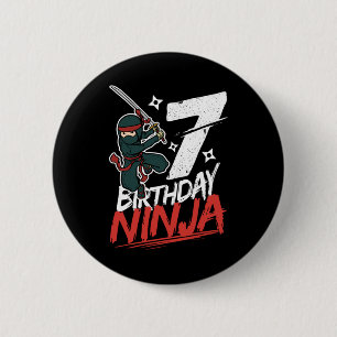 7. Geburtstag Ninja Im Alter von 7 Jahren Button