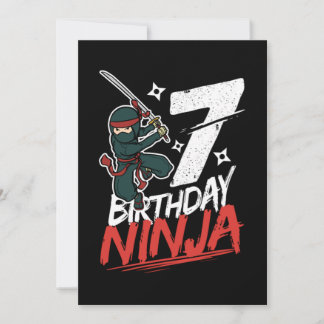 7. Geburtstag Ninja Im Alter von 7 Jahren Einladung