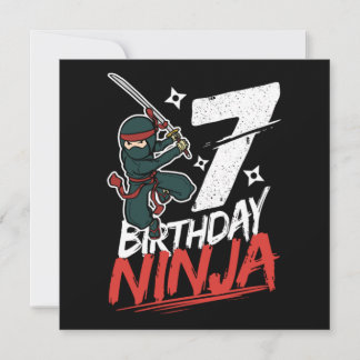 7. Geburtstag Ninja Im Alter von 7 Jahren Einladung