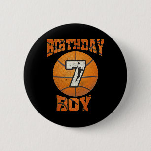 7. Geburtstag Outfit Boy Basketball Sieben 7 Jahre Button