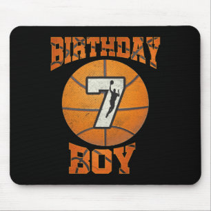 7. Geburtstag Outfit Boy Basketball Sieben 7 Jahre Mousepad
