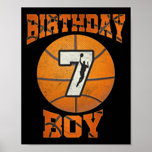 7. Geburtstag Outfit Boy Basketball Sieben 7 Jahre Poster