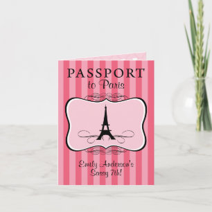 7. Geburtstag Paris Passport Einladung