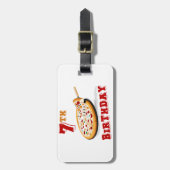 7. Geburtstag Pizza Party Gepäckanhänger (Vorderseite vertikal)