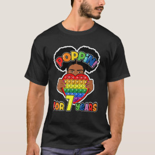 7. Geburtstag Pop Es fidget Afroamerikanischer Kin T-Shirt