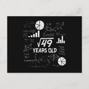 7. Geburtstag Quadratwurzel aus 49 - 7 Jahre alt G Postkarte