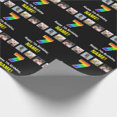 7. Geburtstag: Regenbogen "7"; benutzerdefinierte  Geschenkpapier (Ecke)