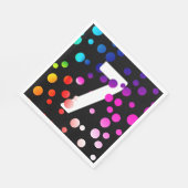 7. Geburtstag Regenbogen Punkte Serviette (Ecke)