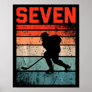 7. Geburtstag Retro Eishockey 7 Jahre alter Junge  Poster