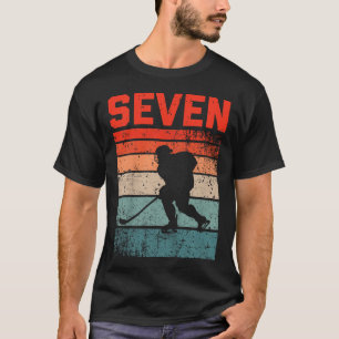 7. Geburtstag Retro Eishockey 7 Jahre Altes Junge T-Shirt