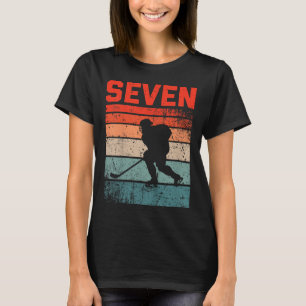 7. Geburtstag Retro Eishockey 7 Jahre Altes Junge T-Shirt