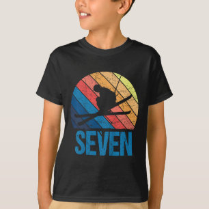 7. Geburtstag Retro Skifahren 7 Jahre Jungen Mädch T-Shirt