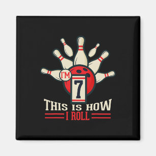 7. Geburtstag Shirt 7 Jahre alt So Roll ich Magnet
