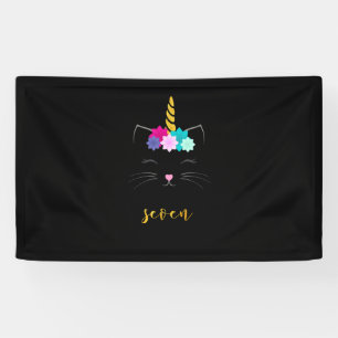 7. Geburtstag Shirt Cat Unicorn Girls Birthday T-S Banner