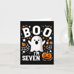 7. Geburtstag Sieben Jahre alt Boo ich bin sieben! Karte